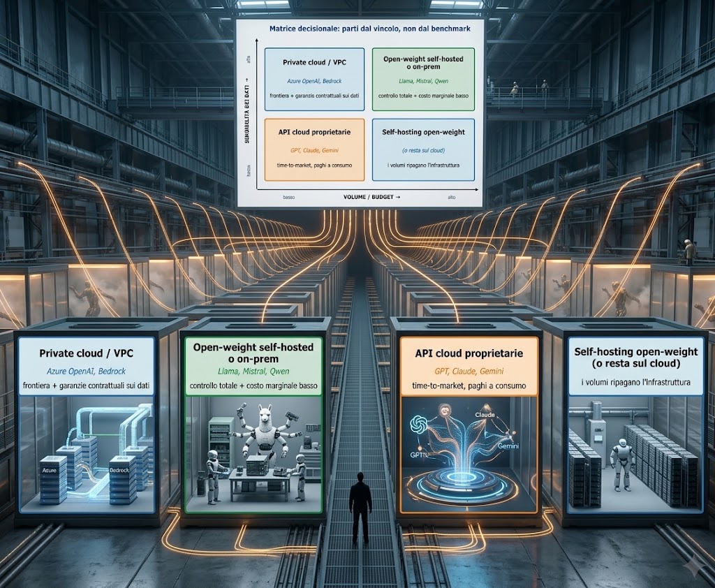 Quale modello scegliere: cloud, open-weight o locale